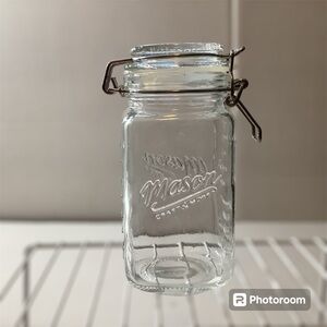 Vtg 17 Oz Mason Craft & More Jar Glass Air Tight Clamp Top Food Storage 502 ML